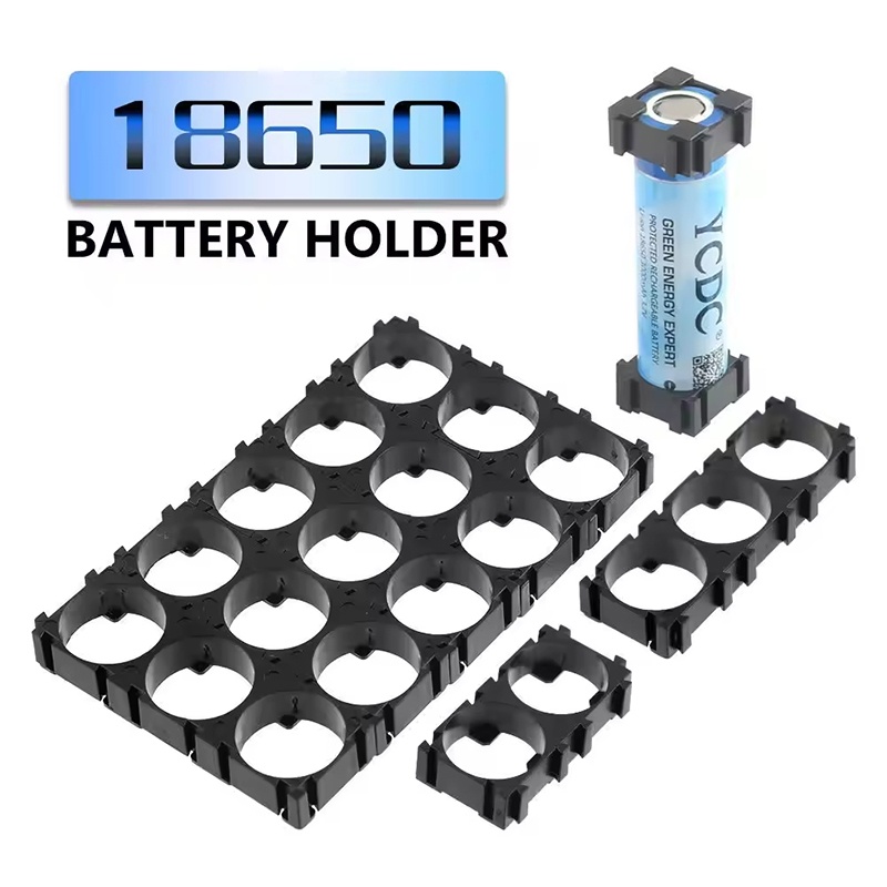 Spot Welder 18650 Battery Pack - 100個 18650バッテリーホルダー プラスチック製セルスペーサーブラケット 円筒形バッテリースタンド DIYリチウムバッテリーパック固定アセンブリ用