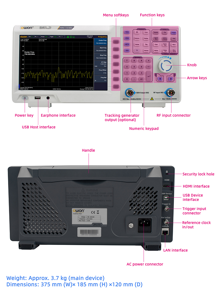 Signal Generator Spectrum Analyzer - ポータブルスペクトラムアナライザ 9kHz～1.5GHz トラッキング信号発生器付き