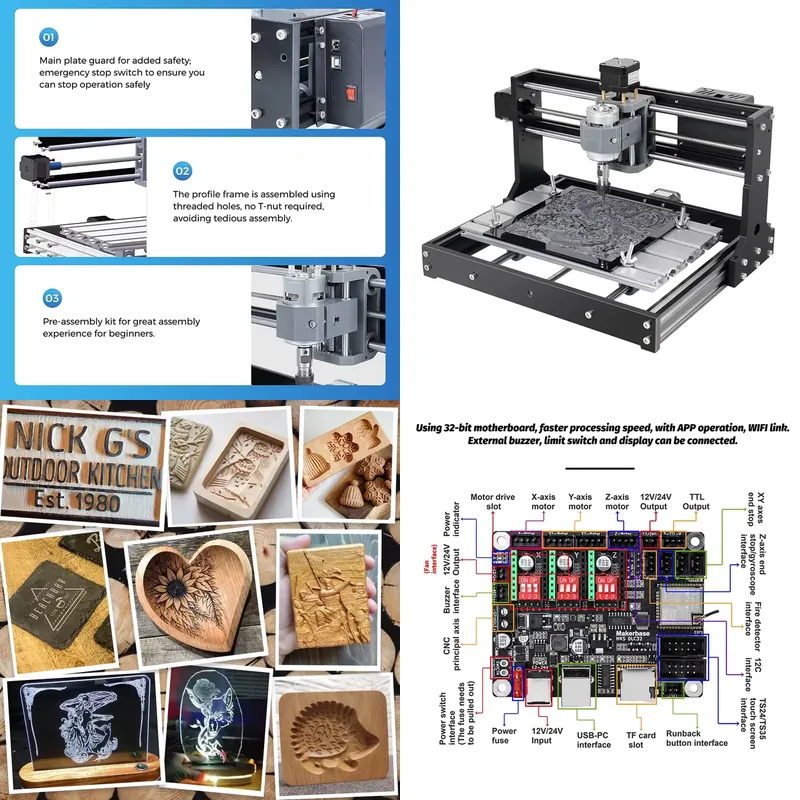 Mini Laser Engraver Cnc Router - 3018 ミニ CNC ルーターマシンアルミプロファイル木材アクリルフライス彫刻レーザーデスクトップ DIY PCB