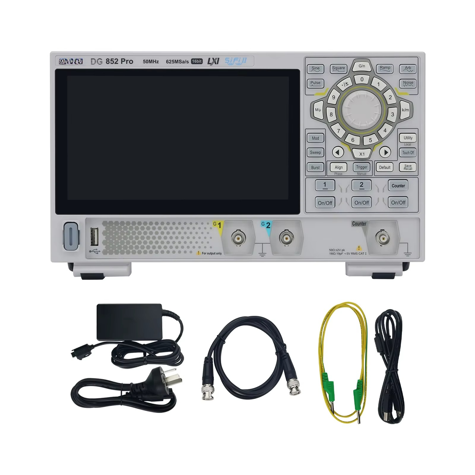 Function Arbitrary Waveform Generator - RIGOL DG852 Pro 50MHz デュアルチャンネル機能付き任意波形発生器 7インチタッチスクリーン搭載