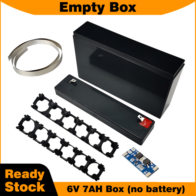 Spot Welder 18650 Battery Pack - 空のバッテリーボックスキット 6V 7AH DIY用 ホルダーBMS付き 6個の18650リチウムイオンバッテリーパック用
