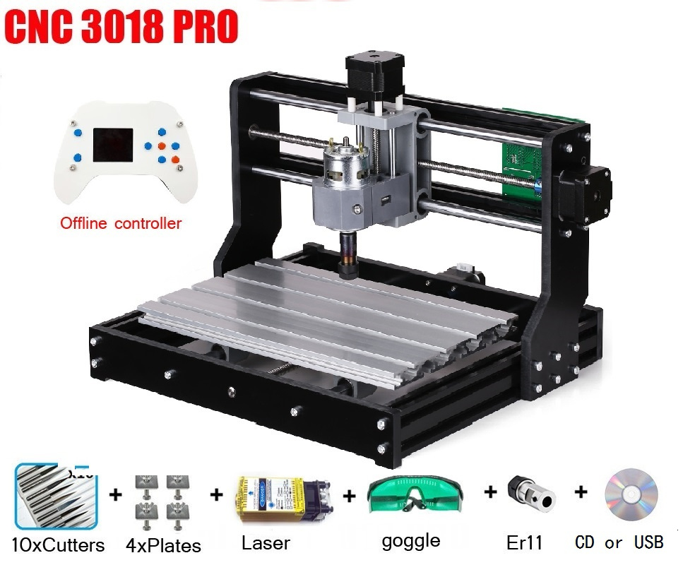Mini Laser Engraver Cnc Router - CNC 3018 PRO レーザー彫刻機 木工CNCルーターマシン GRBL