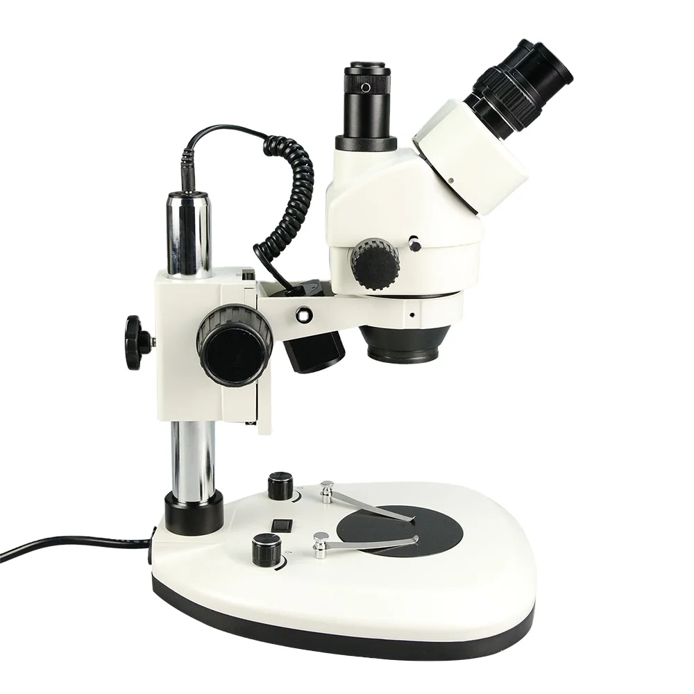 Stereo Trinocular Microscope Pcb - 工場用7倍-45倍光学工業用三眼顕微鏡、電子PCB検査用ズーム式実体顕微鏡