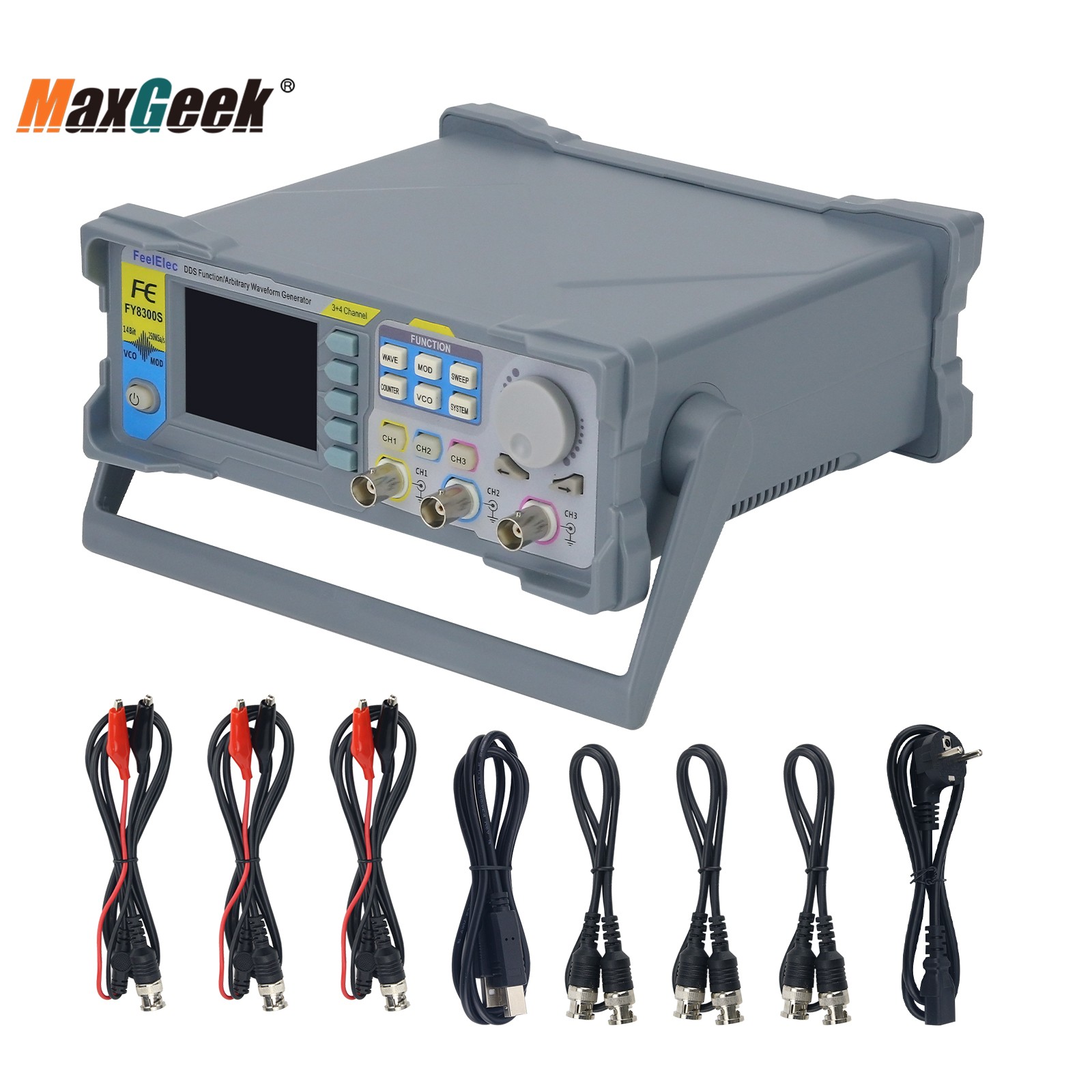 Function Arbitrary Waveform Generator - MaxGeek FY8300S-20M-3チャンネルdds,出力4チャンネル,20MHz,40MHz,60MHz