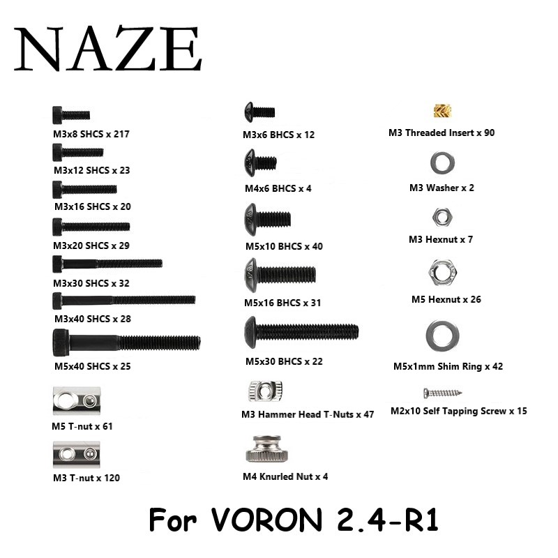 Voron 2.4 R2 Kit - Naze voron2.4-3Dプリンター,完全な日曜大工キット,部品,ボルロン2.4用のナットを完全にセット