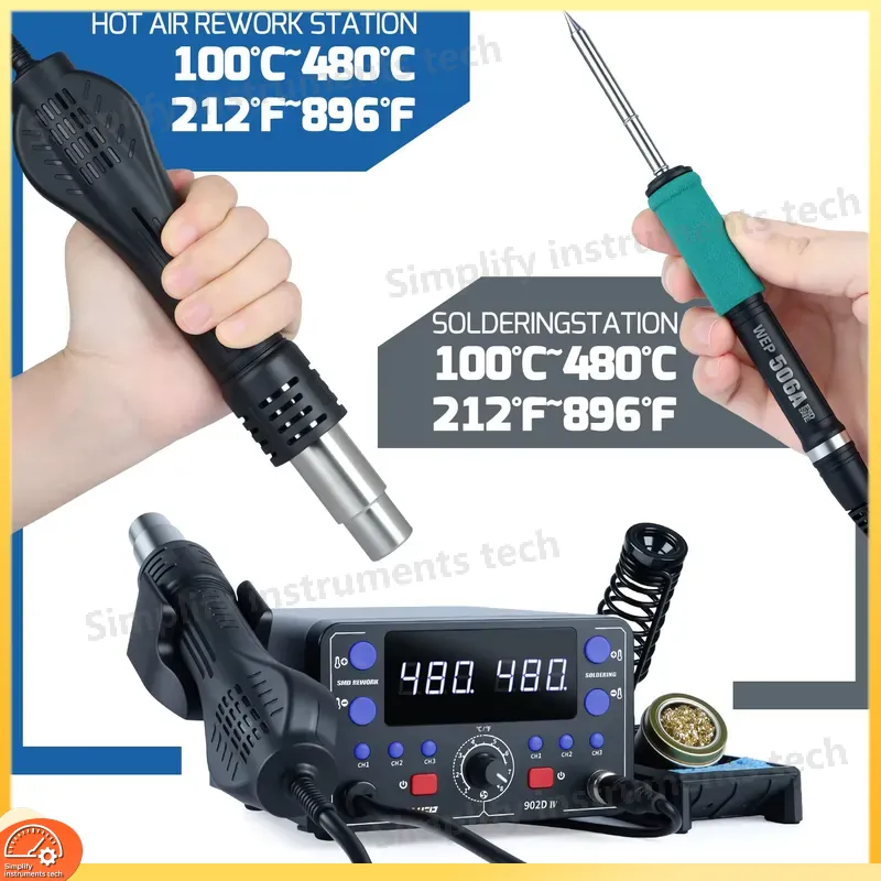 775Wはんだ付けステーション 2 in 1 ホットエアリワ - Hot Air Rework Station T12 のレビューと価格