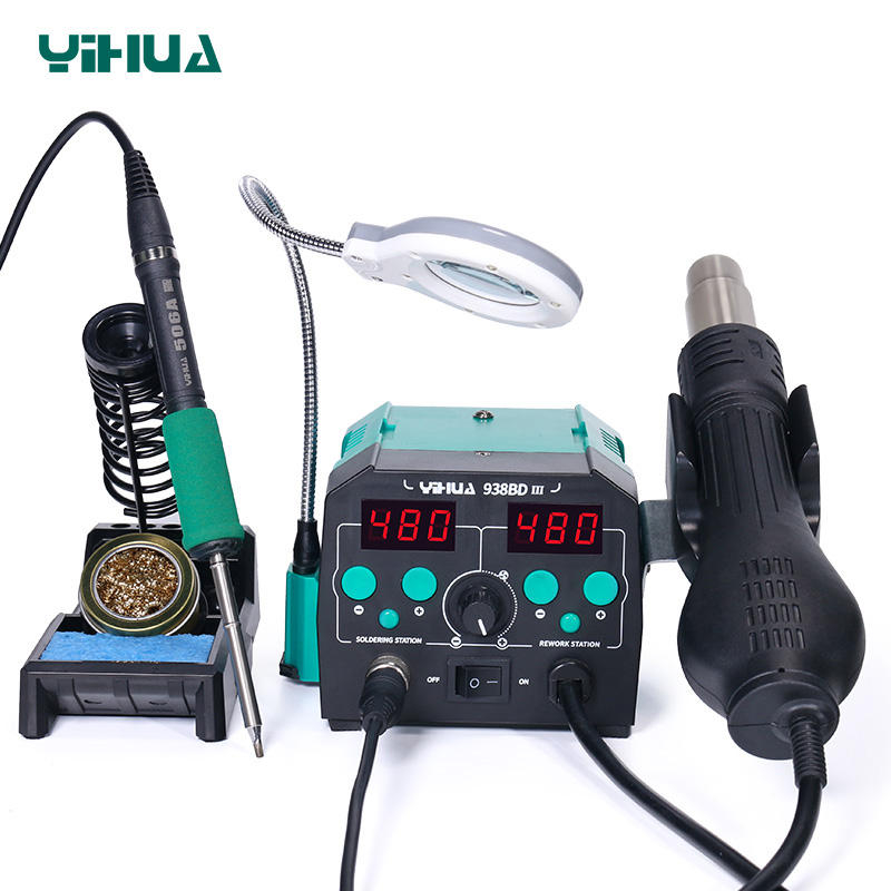 YIHUA 938BD-III 775W 2 in 1 T1 - Hot Air Rework Station T12 のレビューと価格