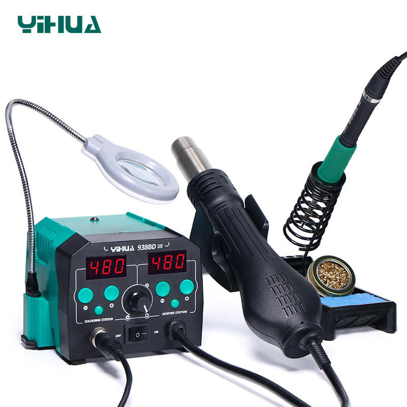YIHUA 938BD-III 775W 2 in 1 T1 - Hot Air Rework Station T12 のレビューと価格