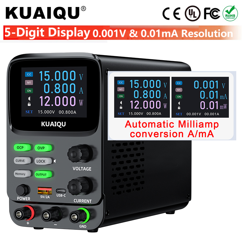 KUAIQU 5桁表示 パワーサプライ 調整可能 プログラム - Programmable Dc Power Supply 30V 10A のレビューと価格