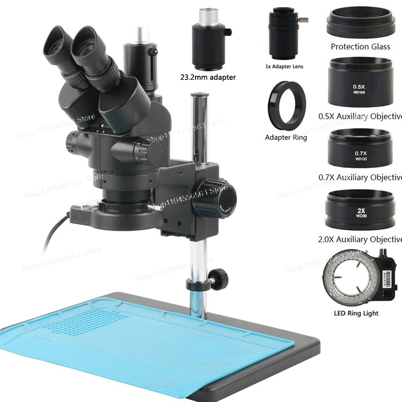 工業用ラボ三眼同時焦点ステレオ顕微鏡セット 3.5X/45X - Stereo Trinocular Microscope Pcb のレビューと価格