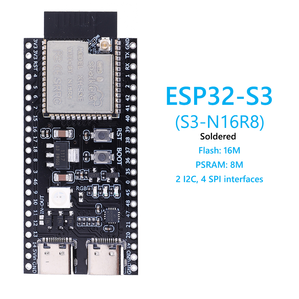 ESP32 S3 N16R8 N8R2 デュアル Type- - Esp32 S3 Development Board Lot のレビューと価格