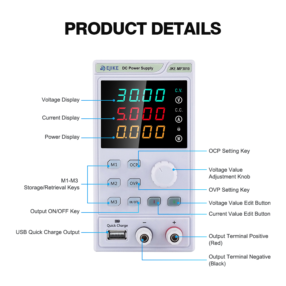 EJIKE DC電源 300W プログラム可能な30V 60 - Programmable Dc Power Supply 30V 10A のレビューと価格