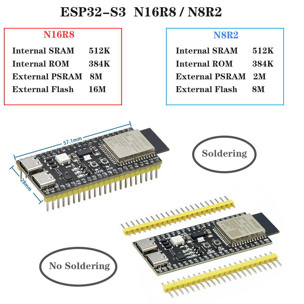 拡張アダプターキット付きESP32-S3開発ボード 2.4G - Esp32 S3 Development Board Lot のレビューと価格
